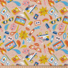 Printed Cotton POLIN Peach / Vivid Multicolored